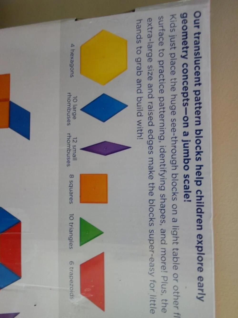 (a)	NIB New LAKESHORE Jumbo Translucent Pattern Blocks
